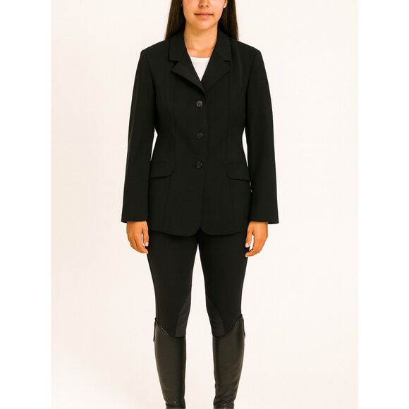 Manfredi Black Equestrian Show Riding Jacket Size 42L (Women’s Large) - Picture 1 of 13